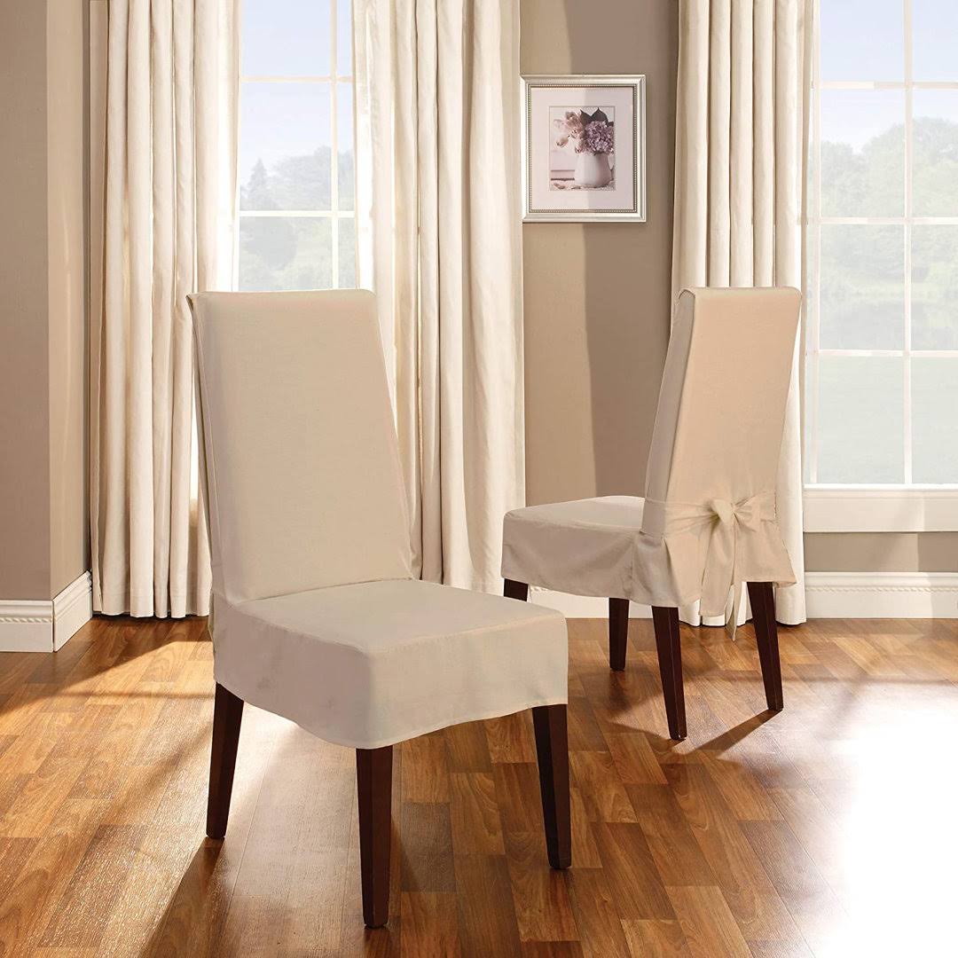 SureFit Duck Short Dining Chair Slipcover, Tan - Product image 1
