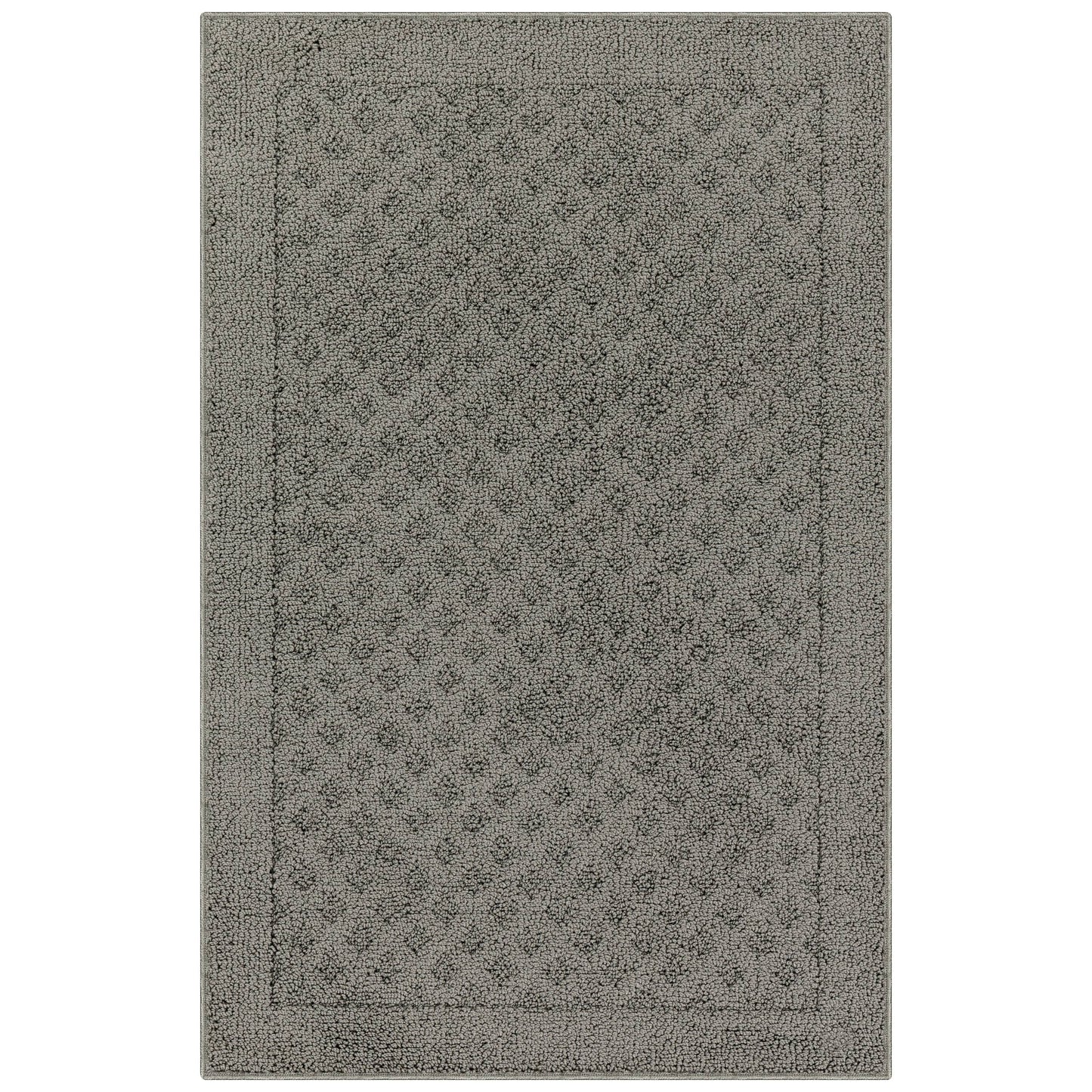 Mainstays Dylan Solid Diamond Traditional Pewter Gray Indoor Accent Rug, 2'6"x3'10" - Product image 1