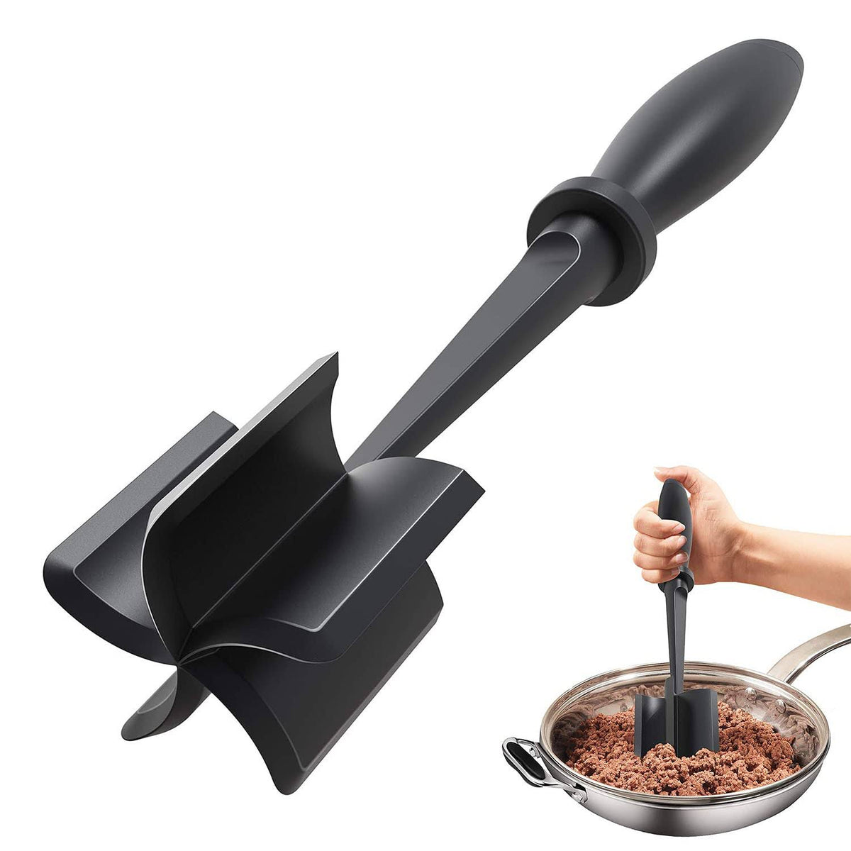 Upgrade Meat Chopper, Heat Resistant Meat Masher for Hamburger Meat, Ground Beef Smasher - Product image 1