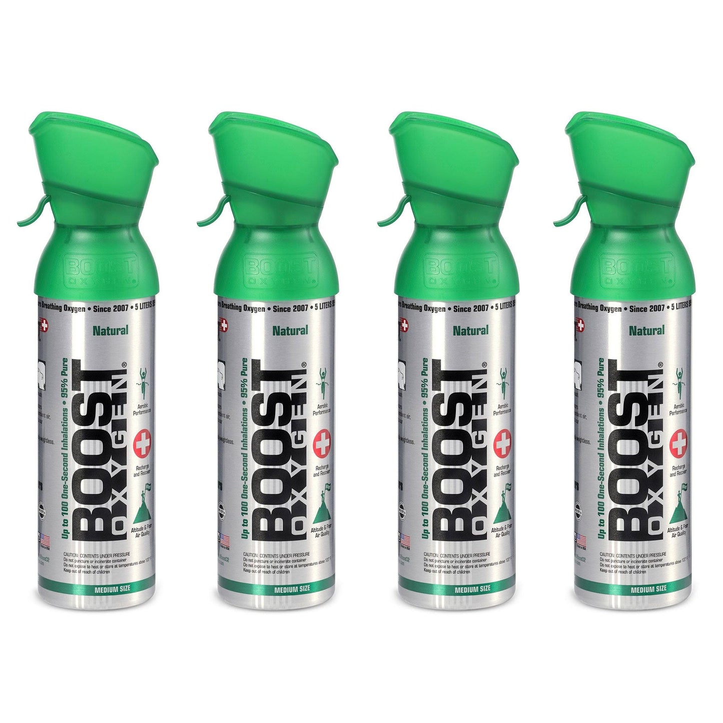 Boost Oxygen Natural Portable 5 Liter Pure Canned Oxygen Canister (4 Pack) - Product image 1