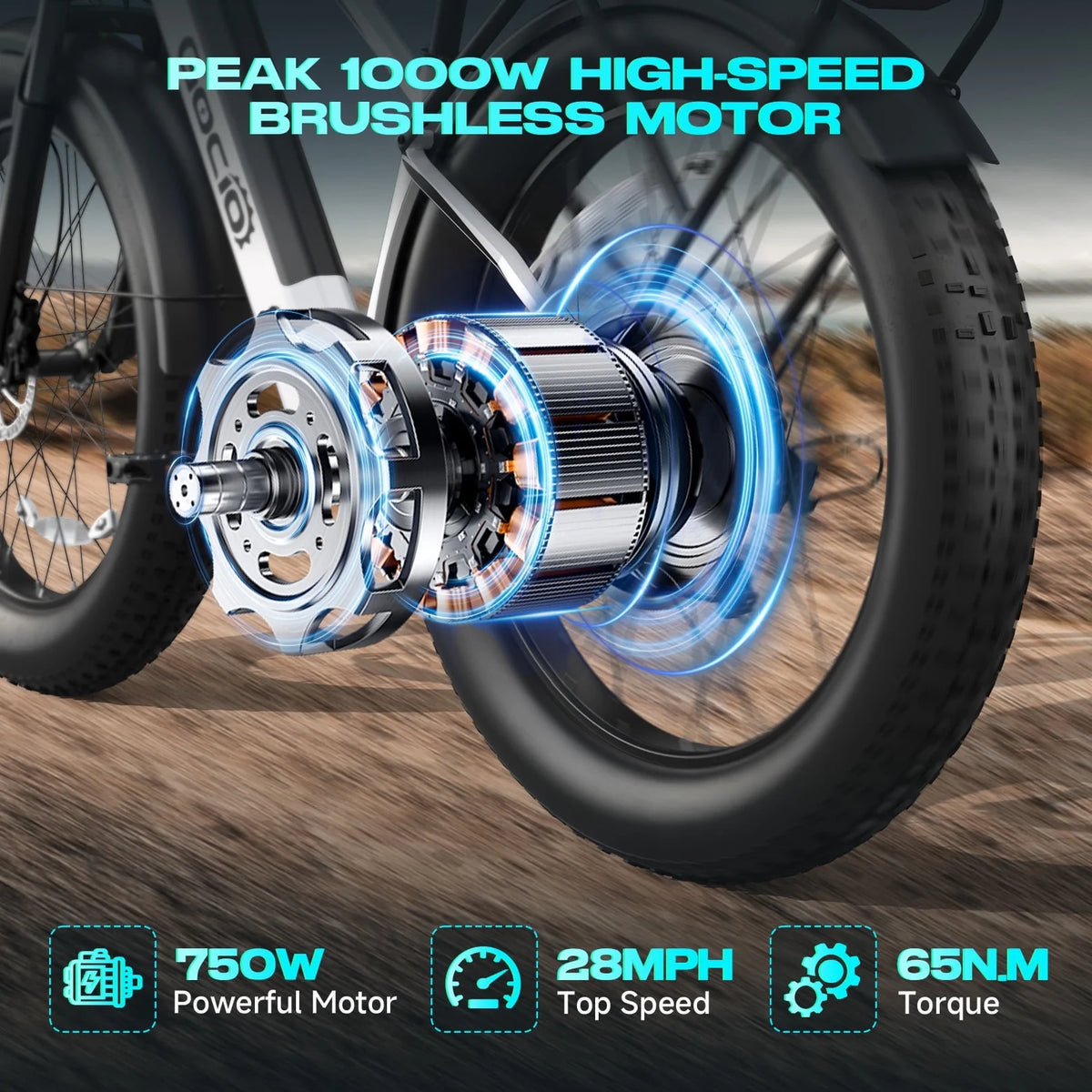 Gocio Electric Bike, 26"x4.0" Fat Tire E - Mountain Bike, Peak 1000W Motor - Product image 28