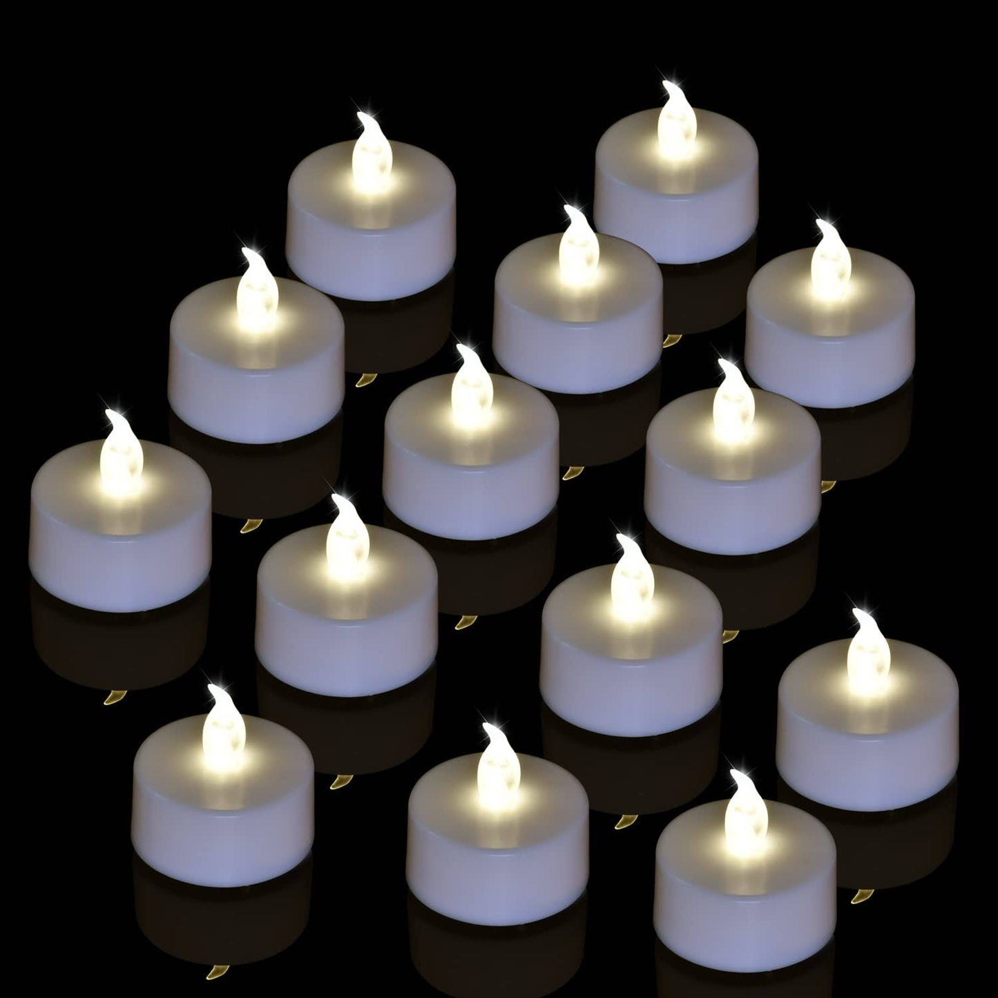 Brigle LED Tea Lights, Battery-Powered Tea Lights Flameless Candles Warm White 24 Pack Wedding Lights for - Product image 1