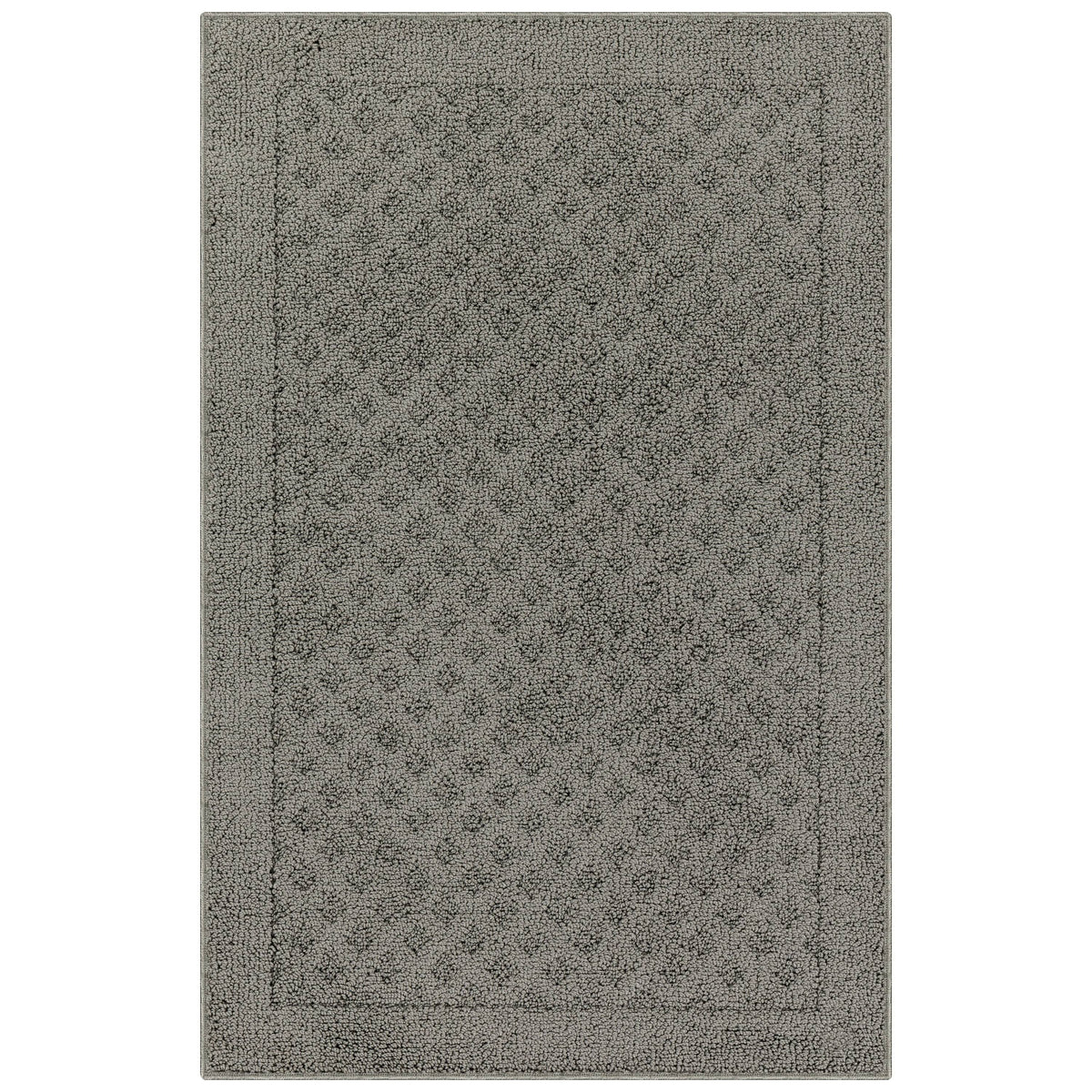 Mainstays Dylan Solid Diamond Traditional Pewter Gray Indoor Accent Rug, 2'6"x3'10" - Product image 1