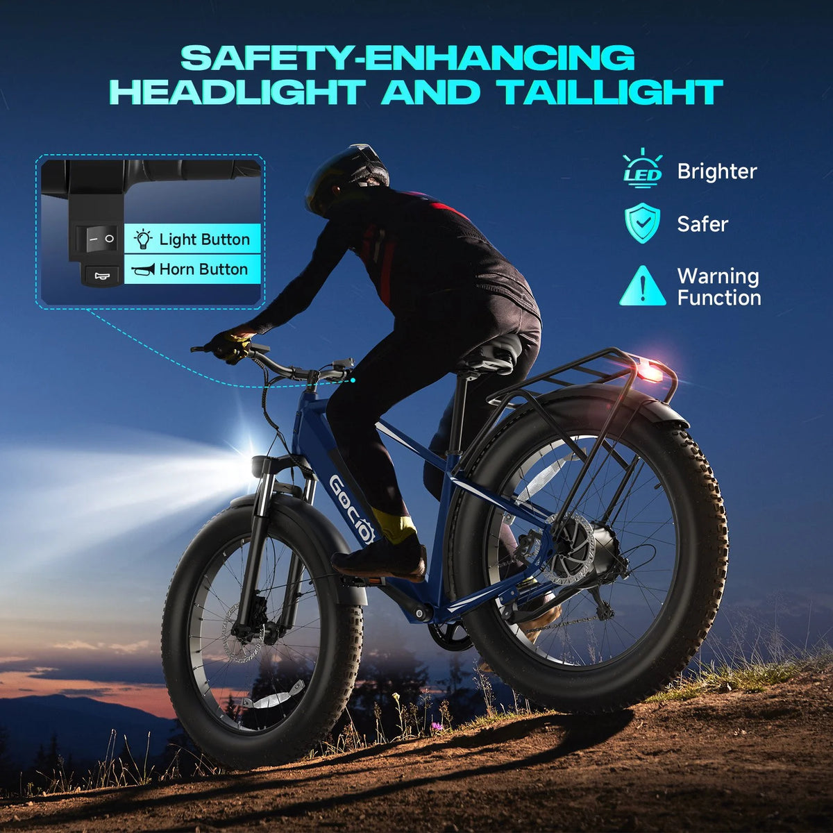 Gocio Electric Bike, 26"x4.0" Fat Tire E - Mountain Bike, Peak 1000W Motor - Product image 12