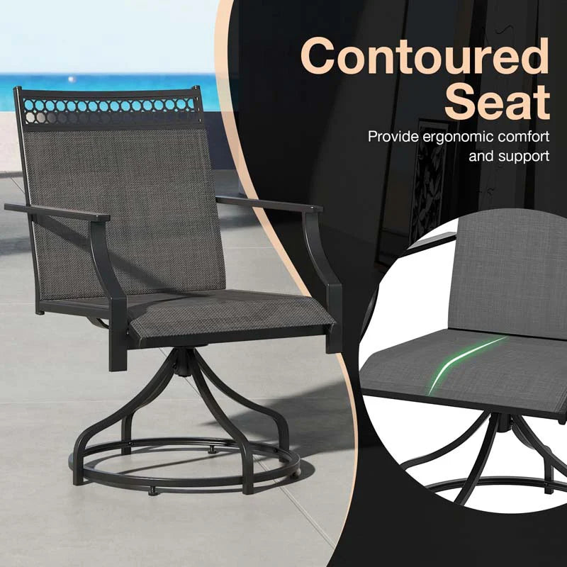 Outdoor Swivel Dining Chairs Set of 2/4 with Quick-Drying Fabric & Metal Frame - Product image 19