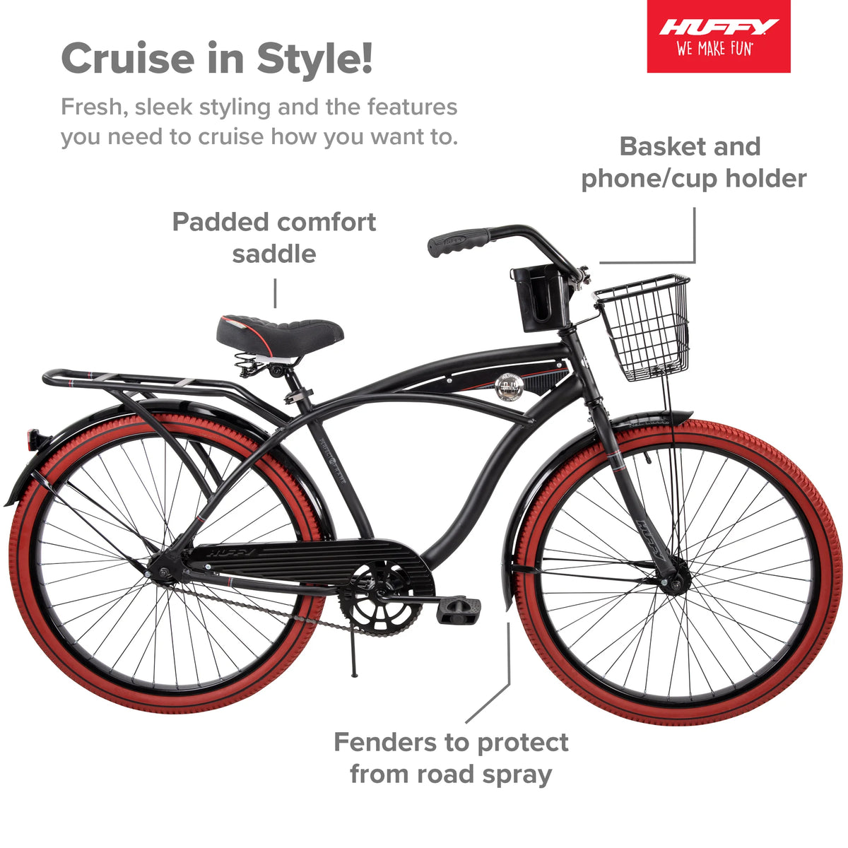 26 Nel Lusso Men'S Cruiser Bike, Matte Black - Product image 2