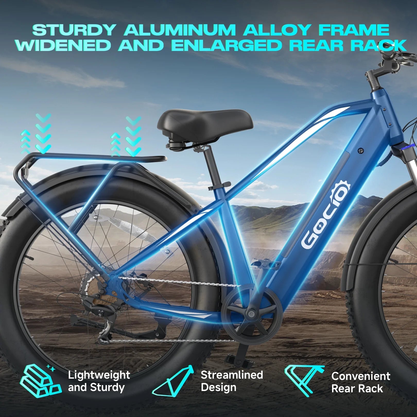 Gocio Electric Bike, 26"x4.0" Fat Tire E - Mountain Bike, Peak 1000W Motor - Product image 14