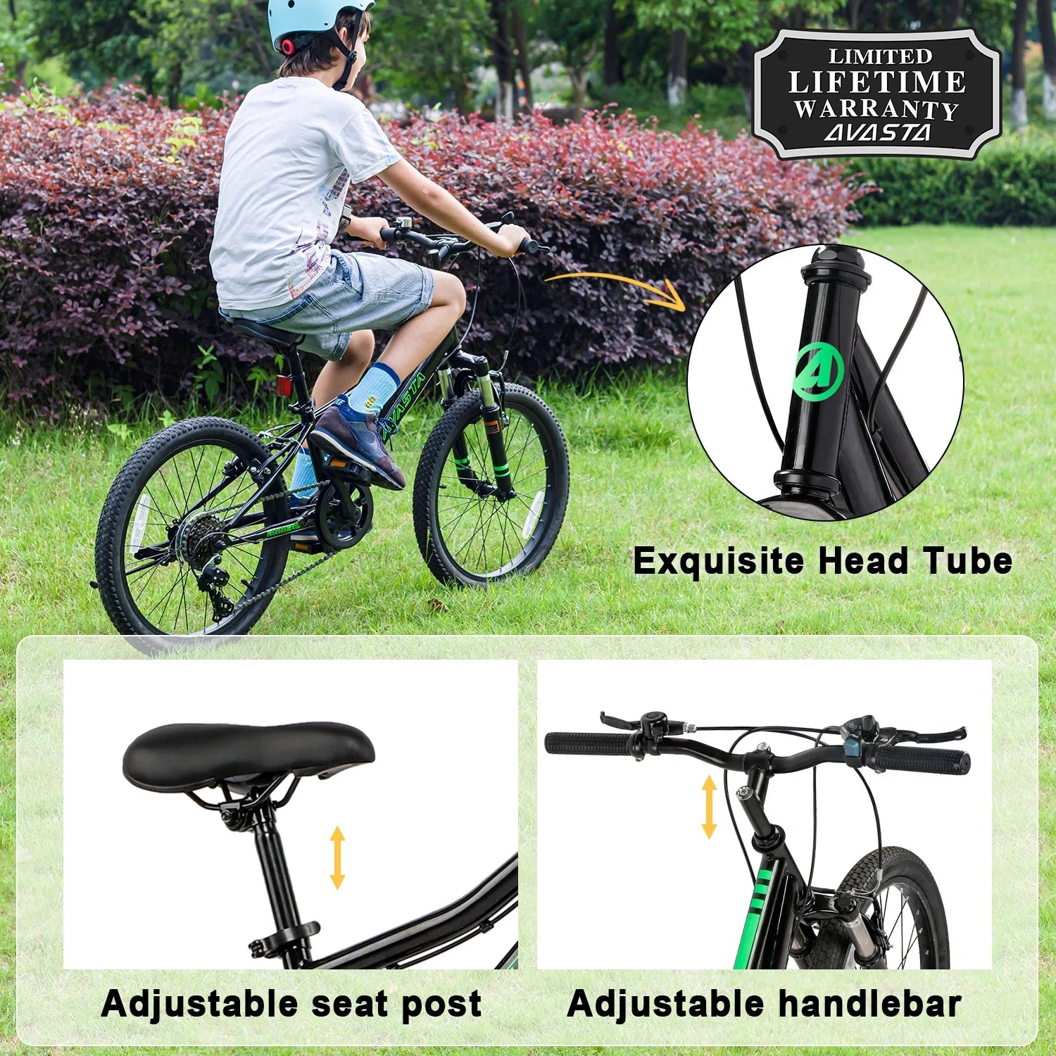 AVASTA 20'' Big Kids Mountain Bike for Age 6 7 8 9 10 11 12 Years Old Boys Girls Teen with Suspension Fork - Product image 18