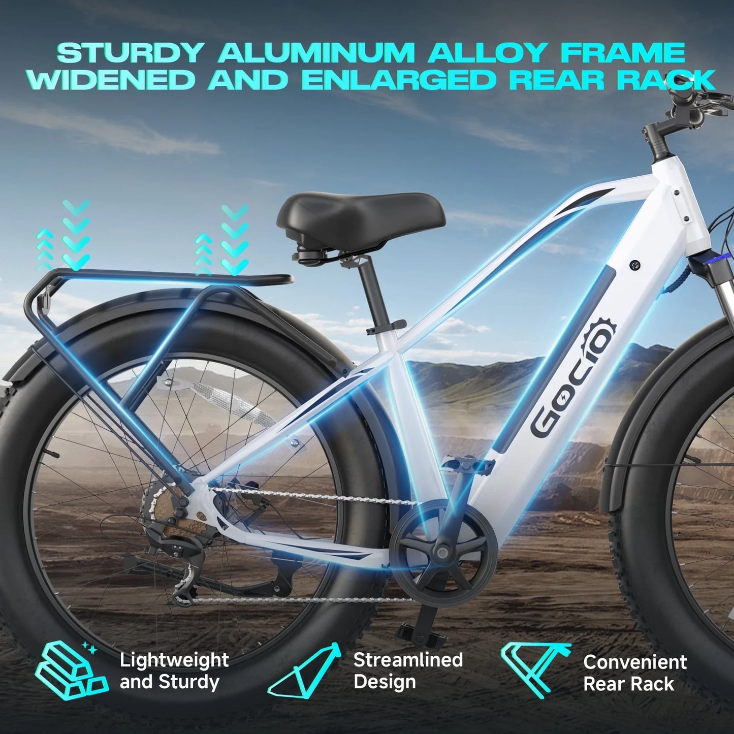 Gocio Electric Bike, 26"x4.0" Fat Tire E - Mountain Bike, Peak 1000W Motor - Product image 29