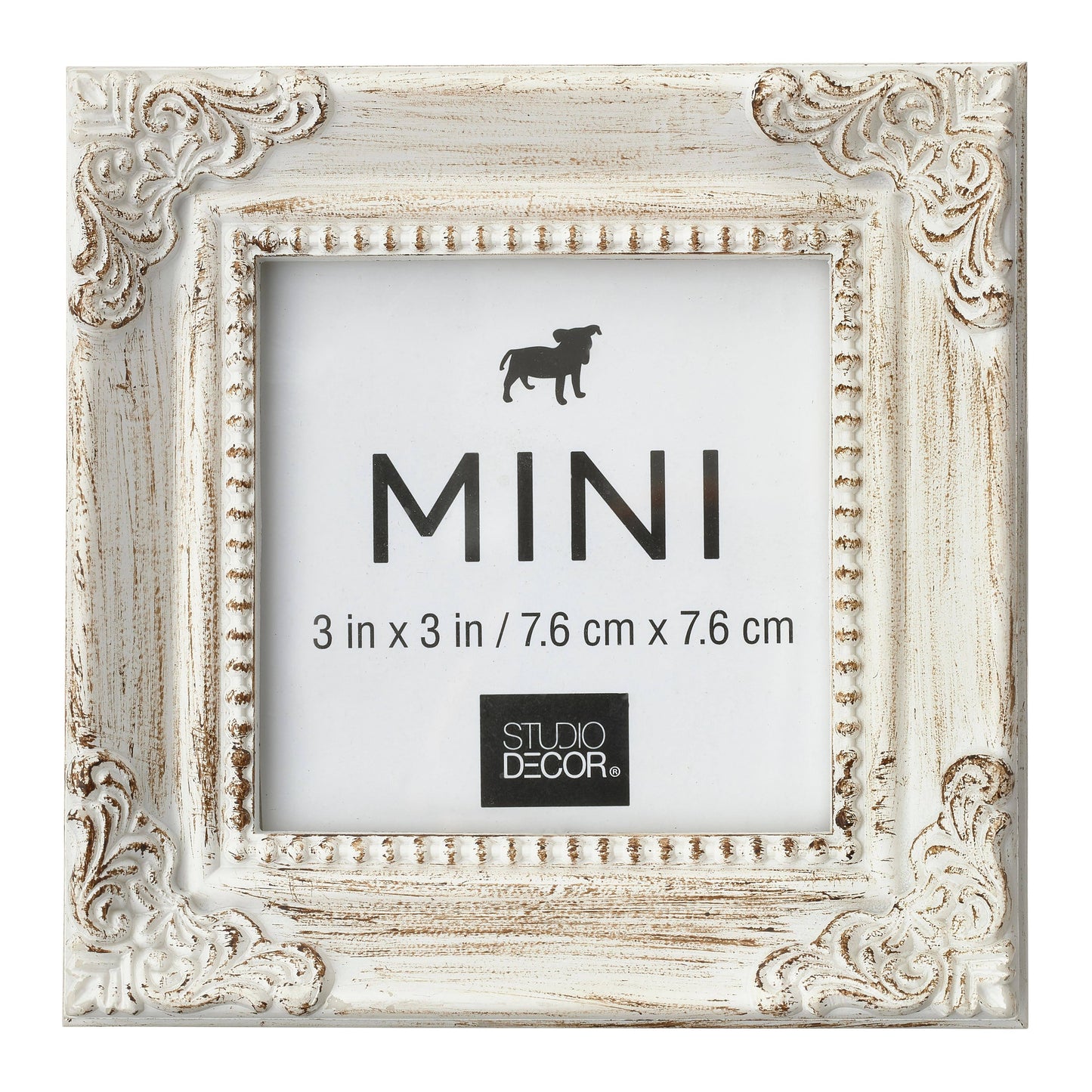 Studio Decor 3" x 3" White Leaf Corner Accents Mini Frame - Each - Product image 1