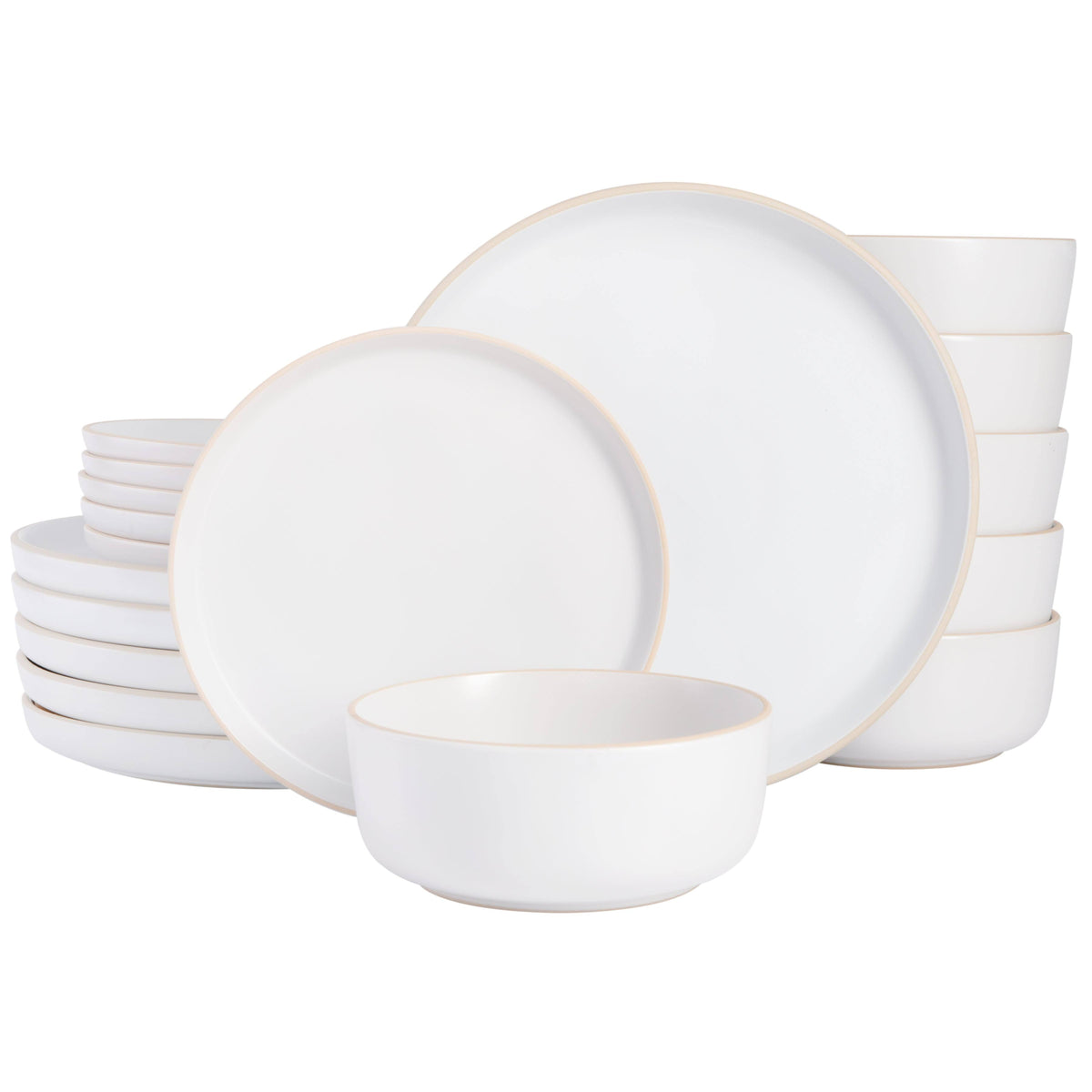 Gibson Home Zuma 18-Piece Stoneware Dinnerware Set White - Product image 1