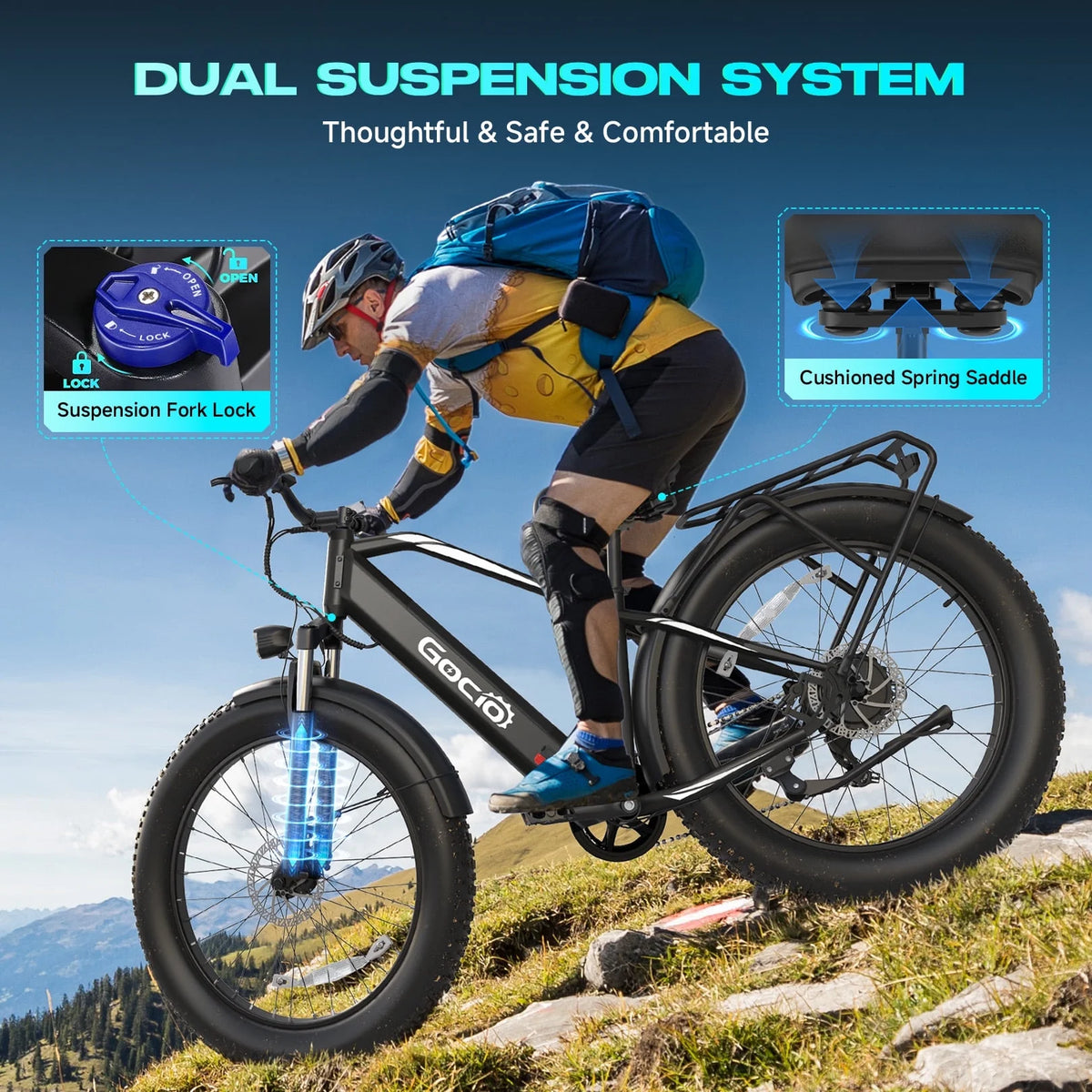 Gocio Electric Bike, 26"x4.0" Fat Tire E - Mountain Bike, Peak 1000W Motor - Product image 22