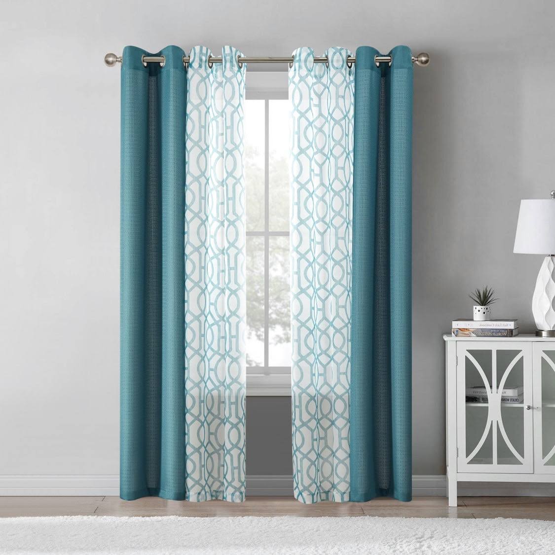 Mainstays Kingswood 4 Piece Window Curtain Set, Green - Product image 1