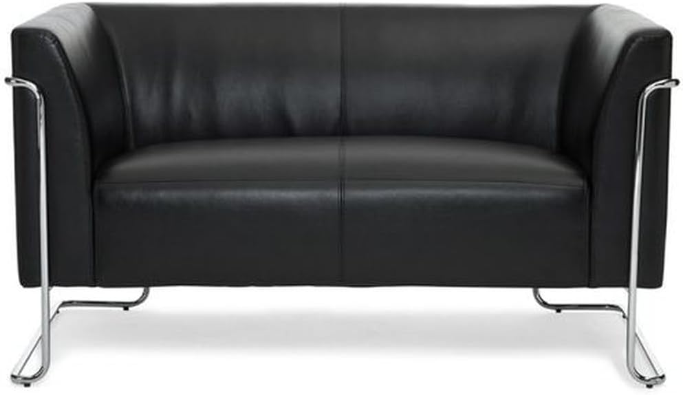 hjh OFFICE Curacao Lounge Sofa Black Faux Leather