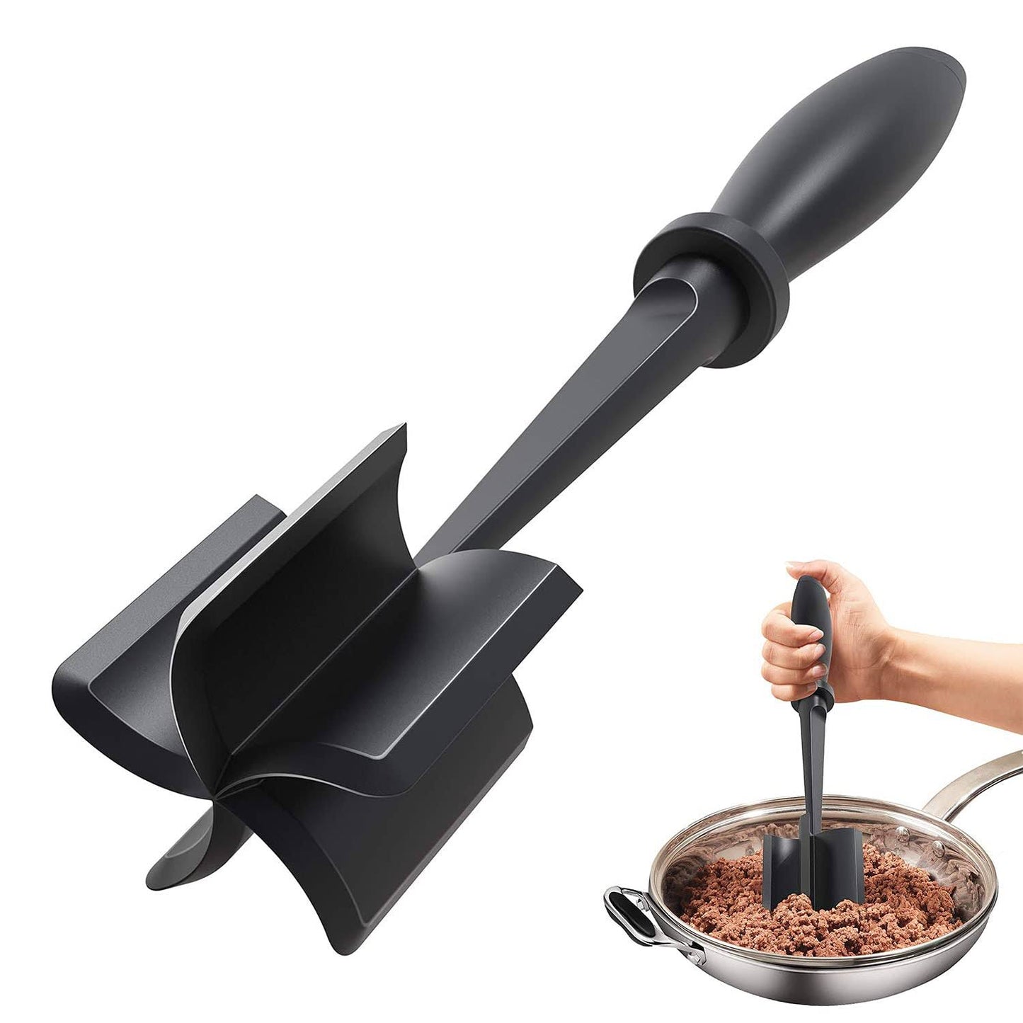 Upgrade Meat Chopper, Heat Resistant Meat Masher for Hamburger Meat, Ground Beef Smasher - Product image 1