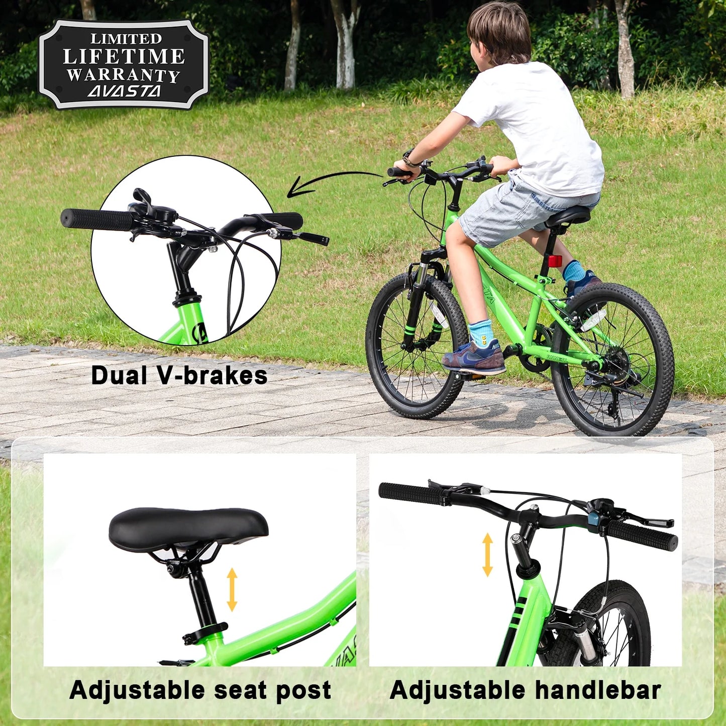 AVASTA 20'' Big Kids Mountain Bike for Age 6 7 8 9 10 11 12 Years Old Boys Girls Teen with Suspension Fork - Product image 39
