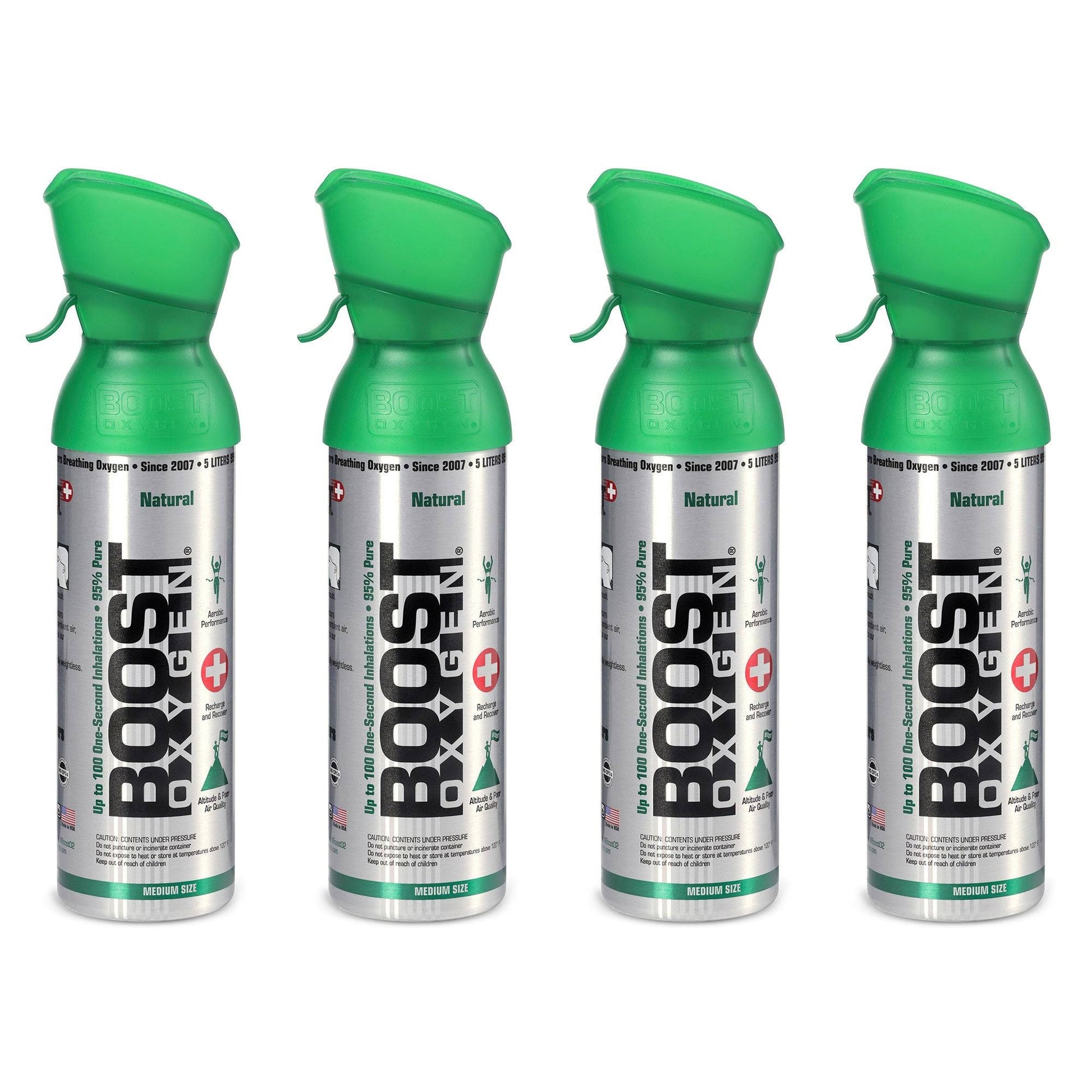 Boost Oxygen Natural Portable 5 Liter Pure Canned Oxygen Canister (4 Pack) - Product image 1