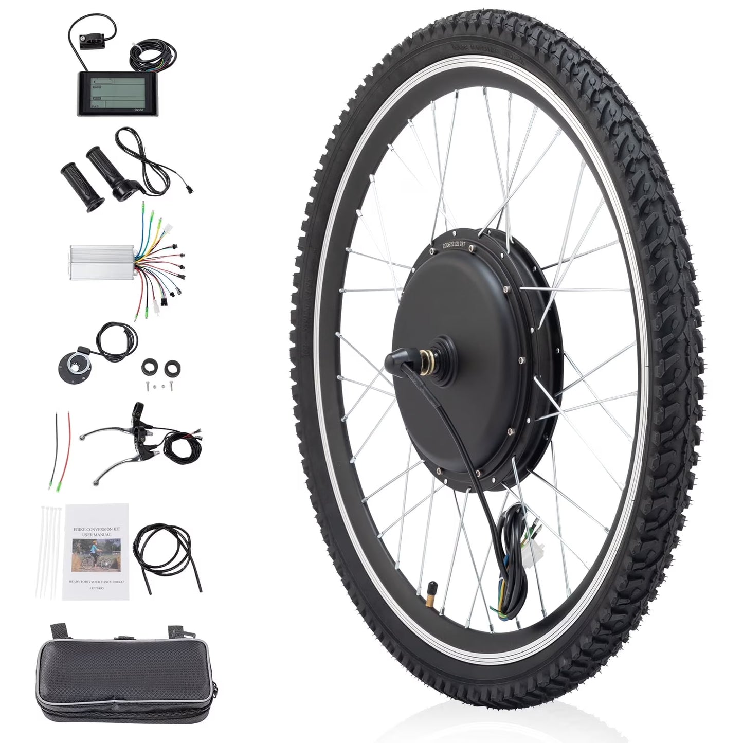 Ktaxon 48V 1000W Electric Bicycle Motor Kit, 26" Front Wheel E - Bike Conversion Kit W/ LCD Display - Product image 3