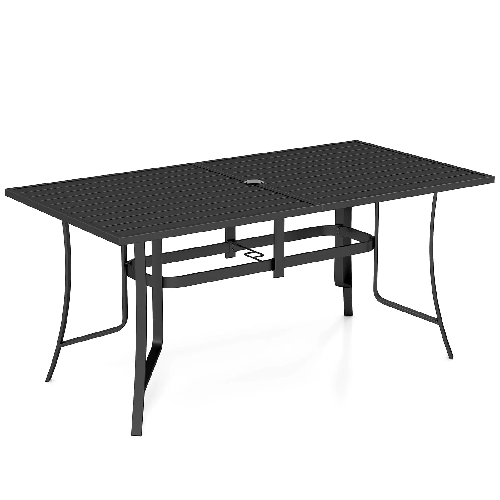 Tangkula 66" x 33" Metal Patio Dining Table for 6 - Product image 9