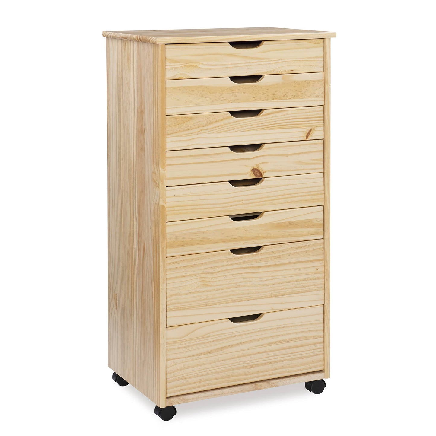 Linon Home Decor Products Corinne Eight Drawer Storage, Natural Rolling Cart - Product image 1
