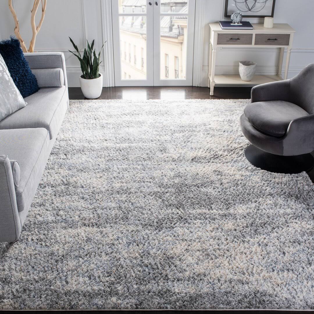 Rabia Gray/Cream Area Rug Wrought Studio Rug Size Rectangle 6' x 9' - Product image 1